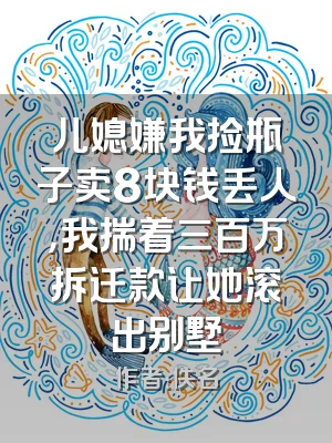 儿媳嫌我捡瓶子卖8块钱丢人，我揣着三百万拆迁款让她滚出别墅