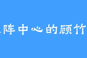 大阵中心的顾竹萱