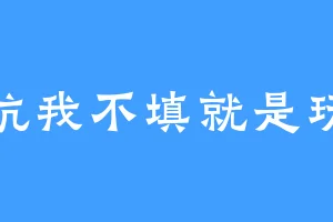 挖坑我不填就是玩儿