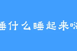 睡什么睡起来嗨